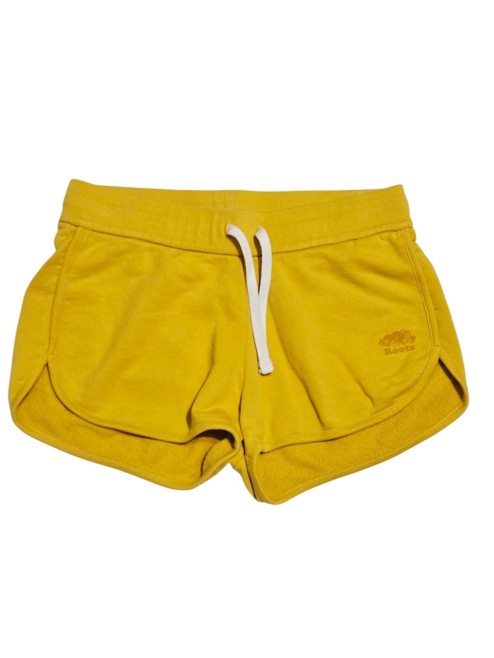 Roots Yellow Cotton Dolphin Hem Lounge Sweat Shorts Women’s Medium